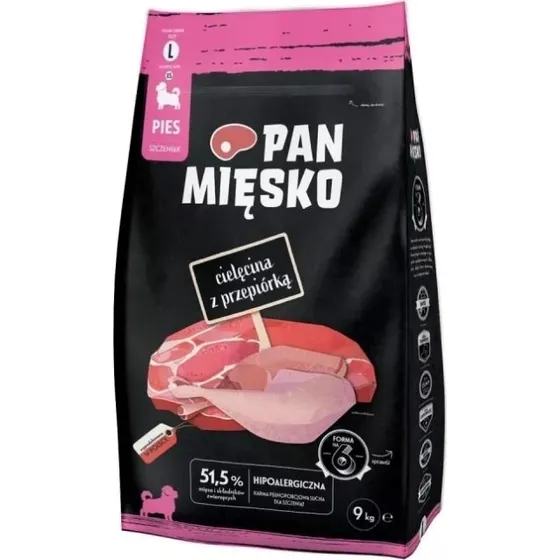 Pan Mięsko Karma sucha dla szczeniąt Cielęcina z przepiórką 9kg
