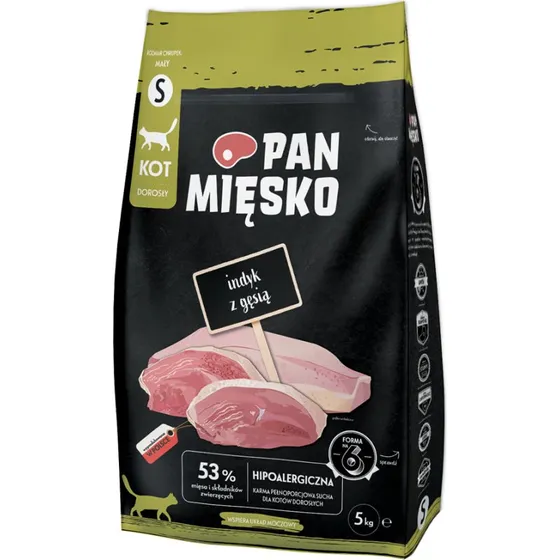 Pan Mięsko Karma sucha dla kota Indyk z gęsią, 2 x 5 kg