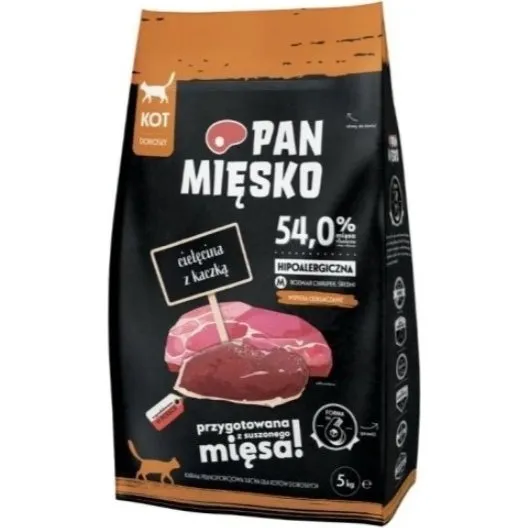 Pan Mięsko Karma sucha dla kota Cielęcina z kaczką 5 kg