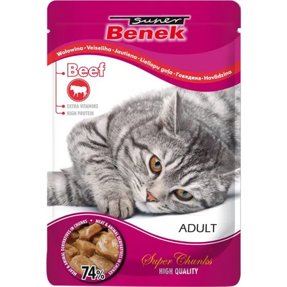 Super Benek Super Chunks Saszetka z kawałkami wołowiny w sosie 100 g