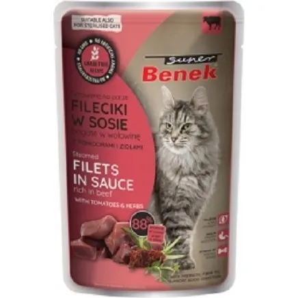 Super Benek bezzbożowe fileciki z wołowiną i pomidorami, 85 g