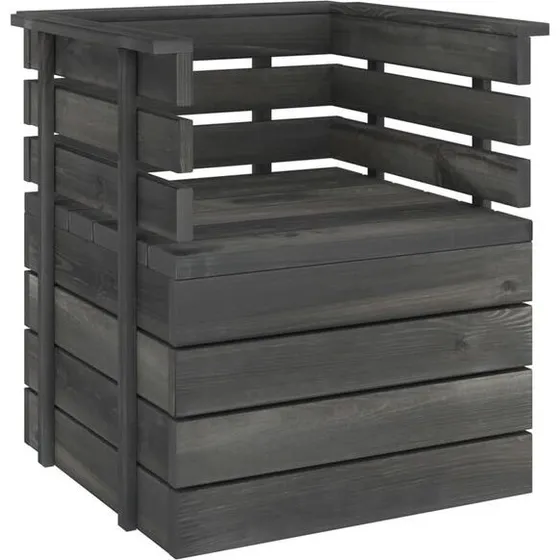 vidaXL Ogrodowy fotel z palet, drewno sosnowe, ciemnoszary