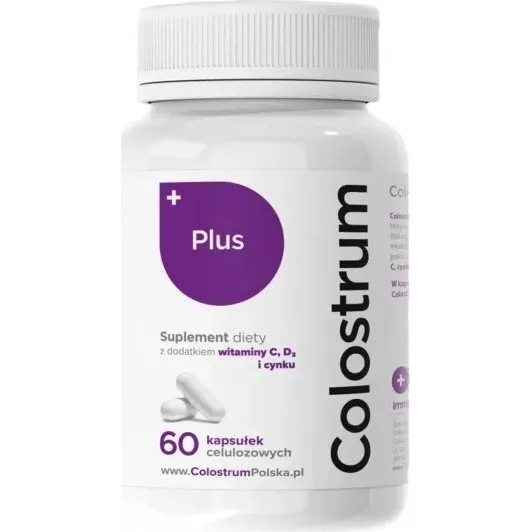 Colostrum Plus 60 kapsułek – 500 mg siary z witaminami C, D i cynkiem