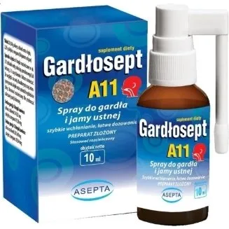 ASEPTA Gardłosept A11 10ml - spray nawilżający do gardła
