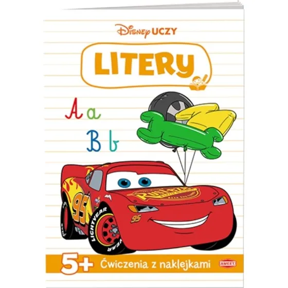 Disney Uczy Auta: Ćwiczenia z naklejkami i litery