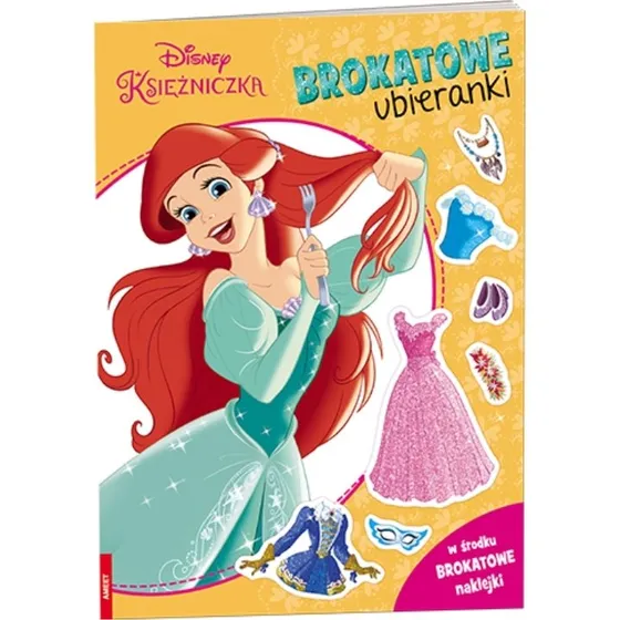 Disney Księżniczka Brokatowe ubieranki - Książka z naklejkami