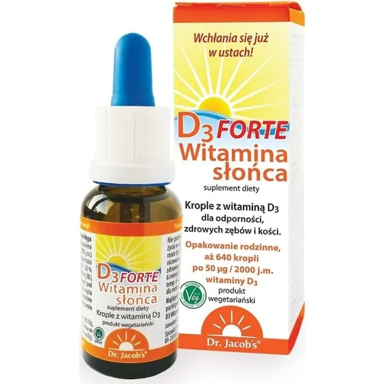 Dr. Jacob's Witamina Słońca D3 2000IU Forte Krople 20ml