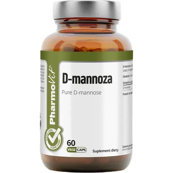 Pharmovit D-mannoza 60 kapsułek - Bezglutenowa