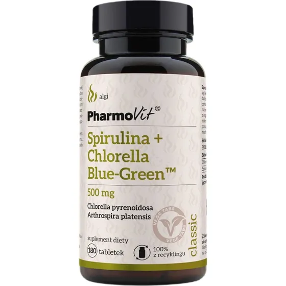 Pharmovit Spirulina + Chlorella 500mg 180 tabletek