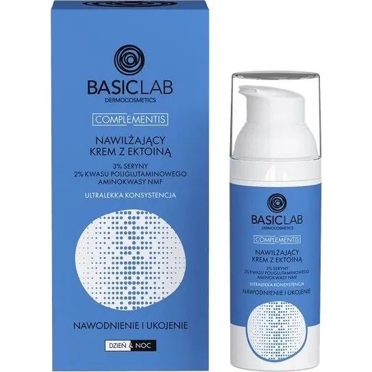 BasicLab Nawilżający krem z ektoiną i seryną, 50 ml