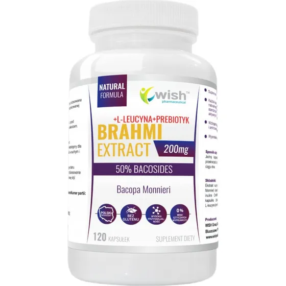 Wish Brahmi Bacopa Monnieri 200 mg, 120 kapsułek