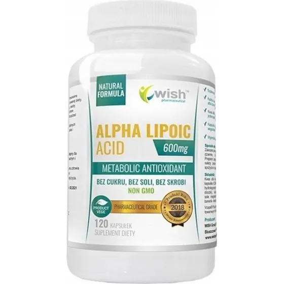 WISH Pharmaceutical Alpha Lipoic Acid 600mg, 120 kapsułek