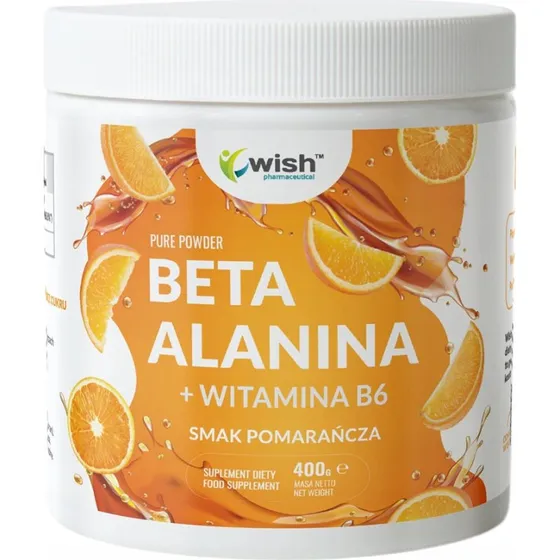 WISH Pharmaceutical Beta Alanina + Witamina B6, pomarańczowa, 400g