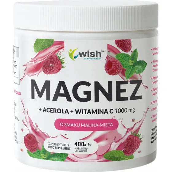 WISH Pharmaceutical Magnez + Acerola + Witamina C 1000mg 400g