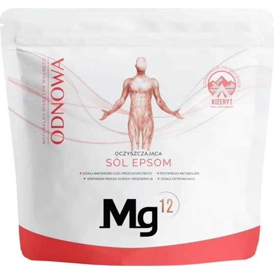 Mg12 Sól Epsom Odnowa 1kg - Siarczan Magnezu do Kąpieli