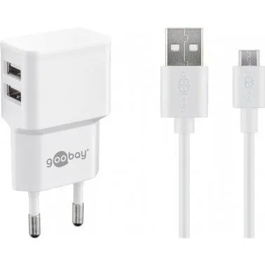 Goobay Zestaw do adowania z 2 portami Micro USB 2,4 A