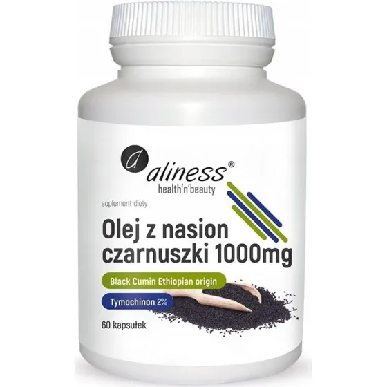 Aliness Olej z Nasion Czarnuszki 2% 1000mg 60 kapsułek