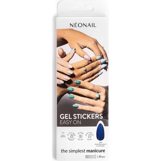 NEONAIL Gel Stickers Easy On M01 – Hybryda w naklejce (niebieska)
