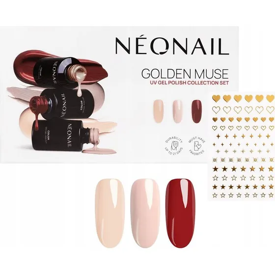 NeoNail Golden Muse Collection Set - Zestaw Hybrydowy z Naklejkami