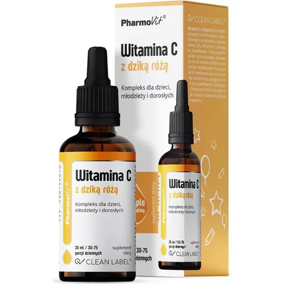 Pharmovit Witamina C z dziką różą bezglutenowa w kroplach 30 ml