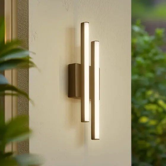 Lindby Abelia Kinkiet zewnętrzny LED, czarny, aluminium i stal