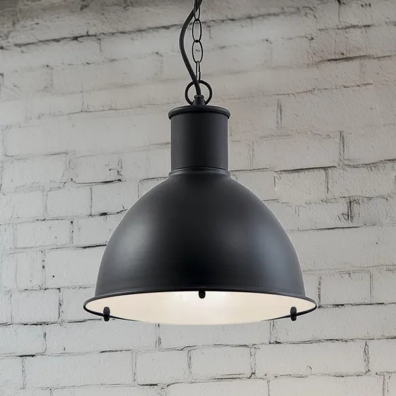 Lindby Lampa wisząca zewnętrzna Luciane, czarna, Ø 31,8 cm