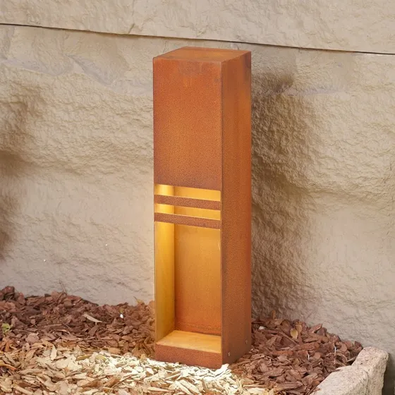 Lucande Oxido LED Poller Rust H50 - Słupek ogrodowy Corten