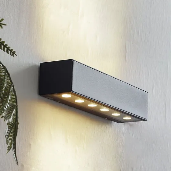 Lucande Kinkiet zewnętrzny LED Selim, 30 cm, czarny