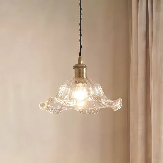 Lampa wisząca Lindby Ludowika, szkło, Ø 25 cm, E27, przezroczysta