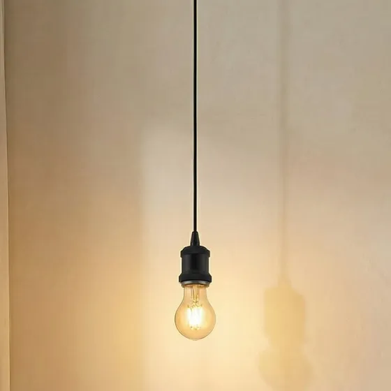 Lampa wisząca Lindby Hattie, czarna, E27, Ø 5 cm