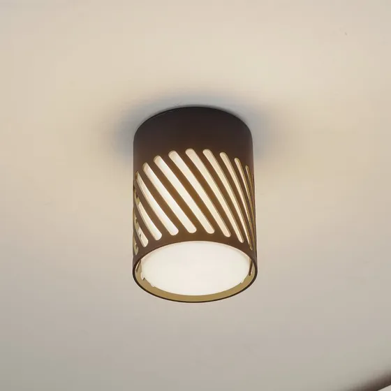 Lindby Lampa sufitowa zewnętrzna Lurinda, czarna, aluminium, 10,5 cm