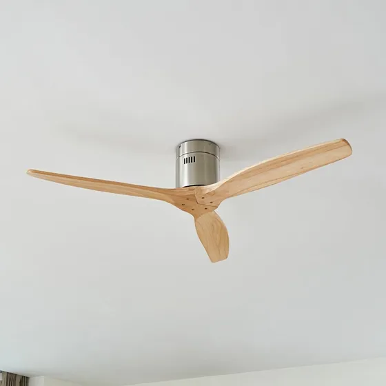 Lucande Vindur Wentylator Sufitowy 132 cm Nikiel/Drewno DC