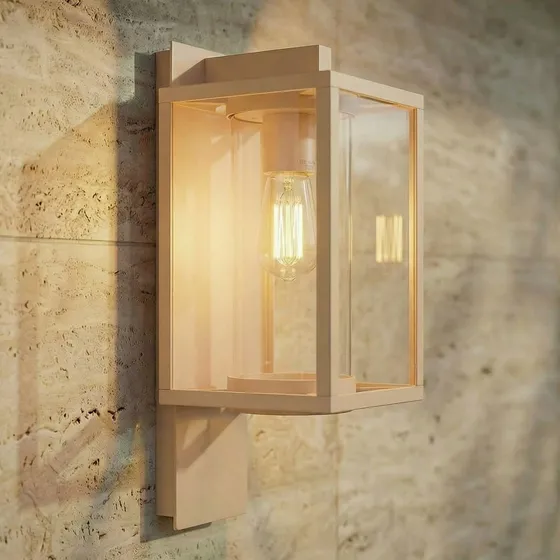 Lucande Ferda Kinkiet zewnętrzny beżowy IP44 aluminium