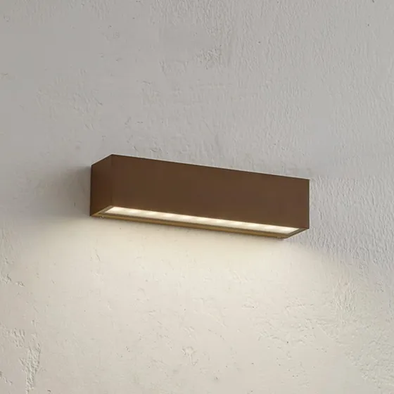 Lucande Lengo Kinkiet Zewnętrzny LED, 25cm, Brązowy, Downlight