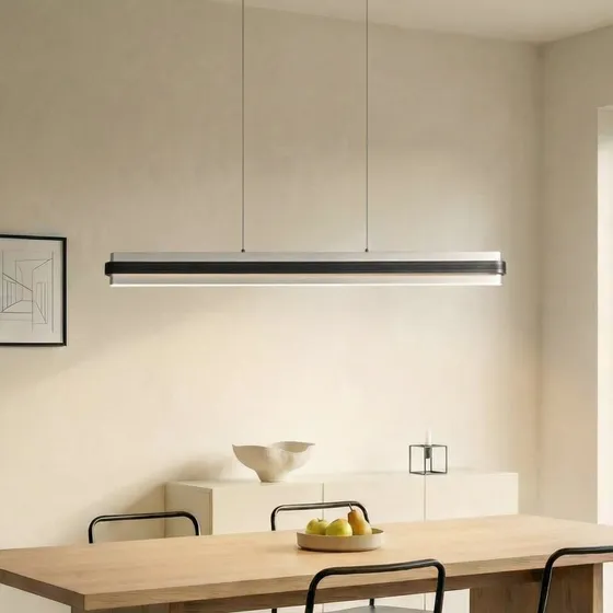 Lucande Tarnin Żyrandol LED 98 cm, czarny/nikiel, ściemnialny