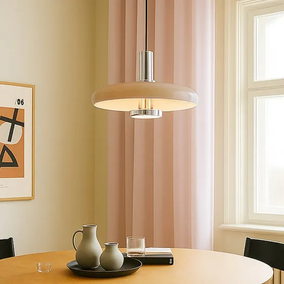 Lindby Branford Żyrandol Retro Beżowy Metalowy Ø 35 cm