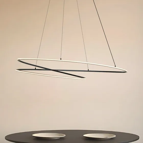 Lucande Żyrandol LED Gavril 100 cm - Czarny, Ściemniany