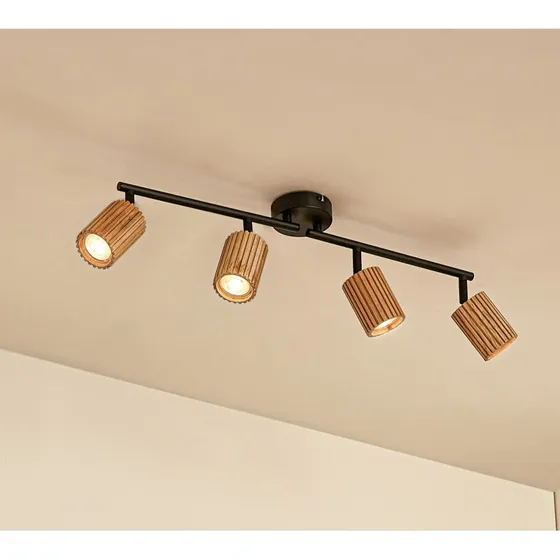 Lindby Reflektor sufitowy Stralino 60 cm Drewno