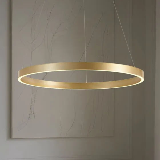 Lucande Yonam Żyrandol LED CCT, Ø 80 cm, Złoty