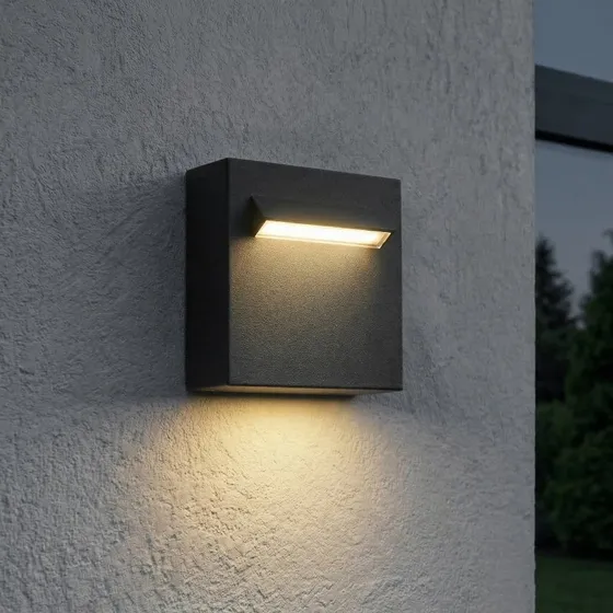 Lucande Joril Kinkiet zewnętrzny LED, czarny, 9,4 cm, IP65