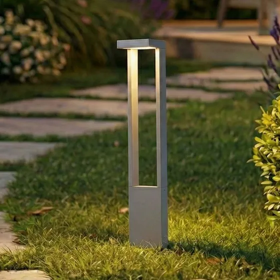Lindby Lonete Słupek oświetleniowy LED, szary kamień, 65 cm