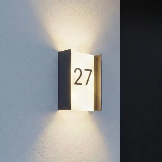 Lindby Kinkiet zewnętrzny LED Selqa, antracyt, IP65