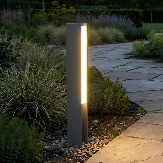 Lucande Słupek oświetleniowy LED Teerk, antracyt, 50 cm, IP65