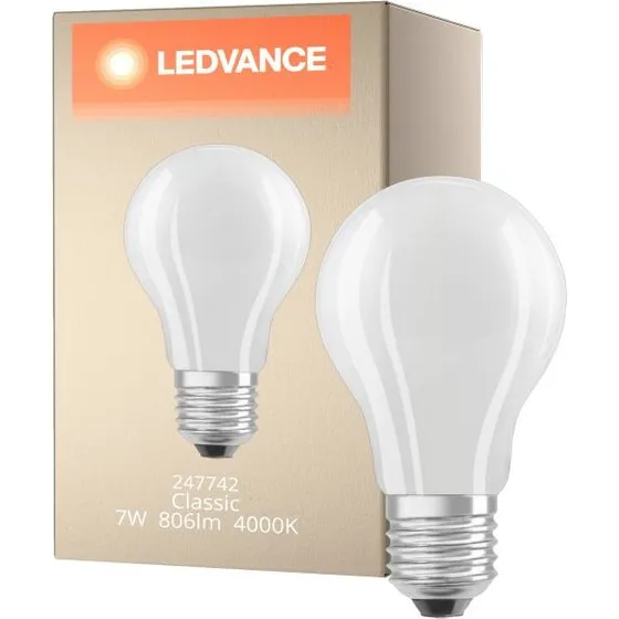 Ledvance Classic LED E27 7W 806lm Zimna Biel Matowa
