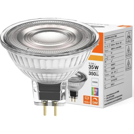 LEDVANCE Żarówka LED MR16 GU5.3 5,3W 4000K 350lm Ściemnialna
