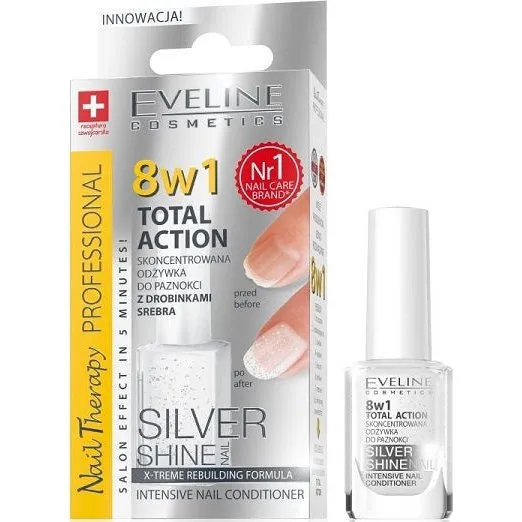 Eveline Cosmetics Nail Therapy 8w1 Silver Shine 12ml