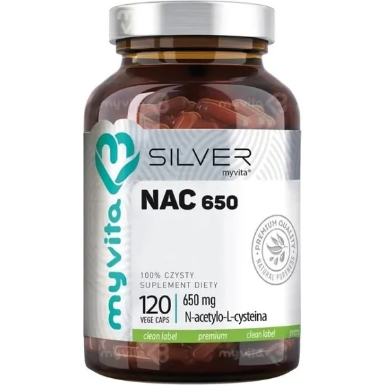 Myvita SilverPure NAC 650 mg 120 kapsułek