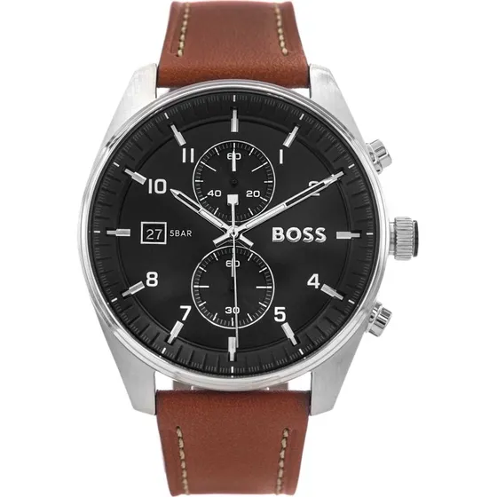 Hugo Boss 1514161 Zegarek Mski Czarny Srebrny 44 mm