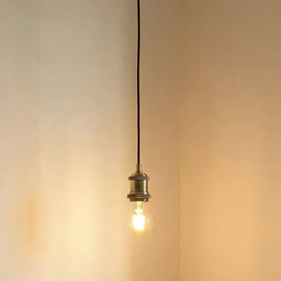 Lampa wisząca Lindby Hattie, mosiądz, E27, Ø 5 cm
