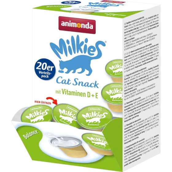 animonda Milkies Balance - Płynne przekąski dla kota, 60 x 15 g